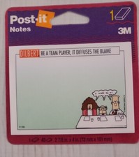 1996 Dilbert 3M Post-it Notes - Team Player Diffuses Blame -Dilbert Comic