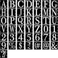 2 Inch Letter Stencils Symbol Numbers Craft Stencils for Painting on Wood, 43Pcs