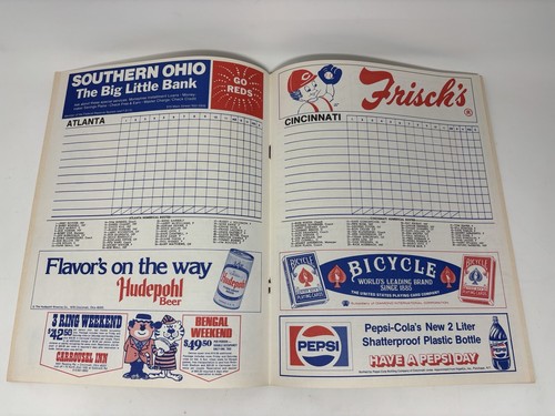 1978 Cincinnati Reds Scorebook Program Johnny Bench Atlanta Braves UNSCORED EX++ - Picture 2 of 2