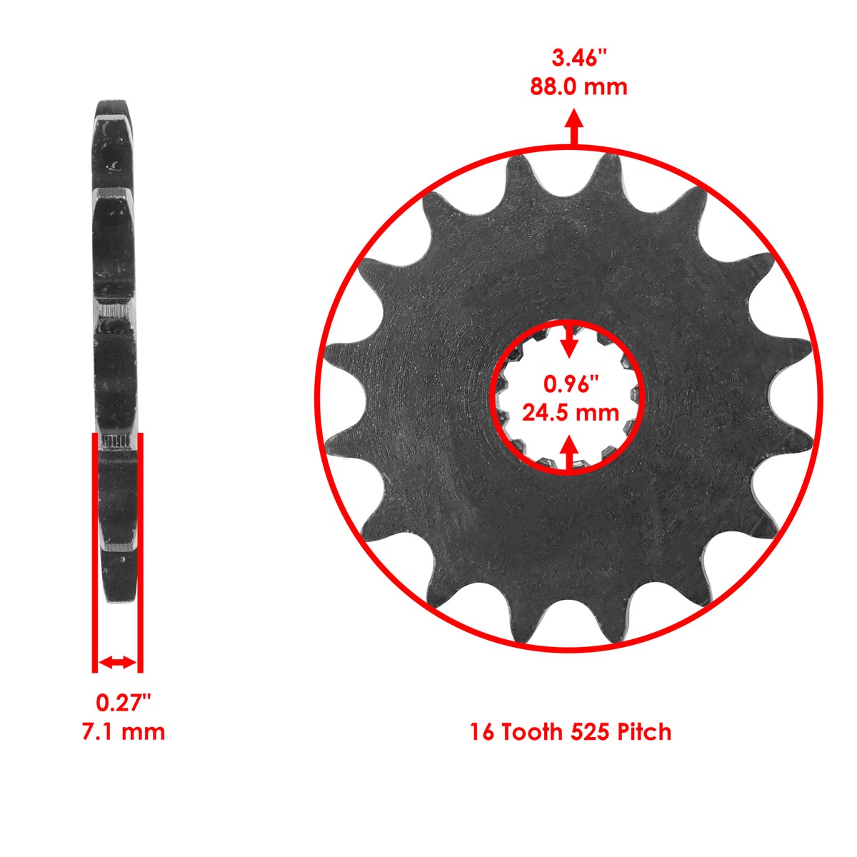 Caltric Front Drive Chain Sprocket for Suzuki 27510-20A10 27510
