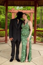 Primavera Womens Green Open Back Prom Dress S...