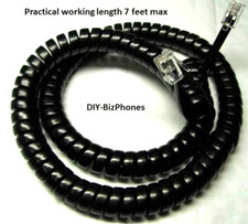RCA Phone Handset Cord 1 2 4 line Landline ViSys Receiver Curly Coil Black 12Ft