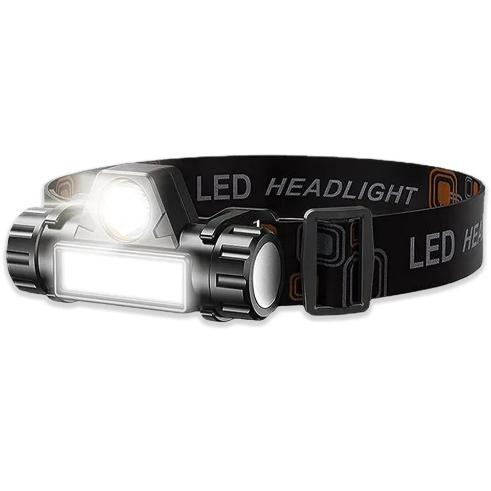 LAMPADA DA TESTA TORCIA FRONTALE  LED IMPERMEABILE RICARICABILE CON MAGNETE - Immagine 2 di 4