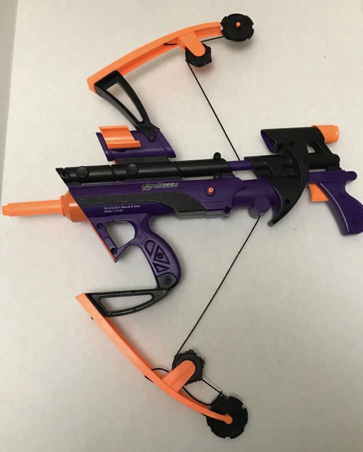 Hawkeye Nerf Marvel Avengers Big Bad Bow Gun Toy 2011 Purple Orange No Darts