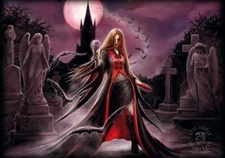 ANNE STOKES blood moon textile poster / flag 44x30" -official
