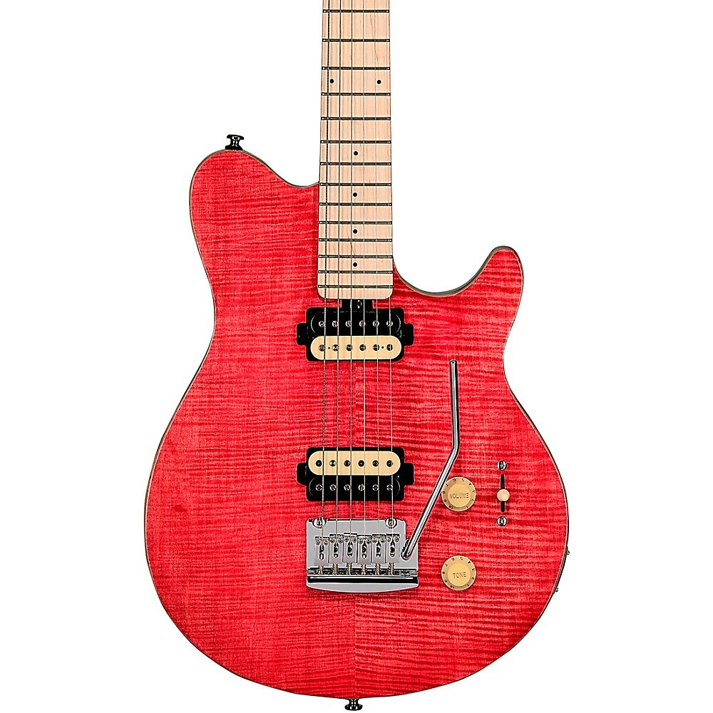 Электрогитара Sterling by Music Man Axis AX3 Flame Maple Top окрашена в розовый цвет