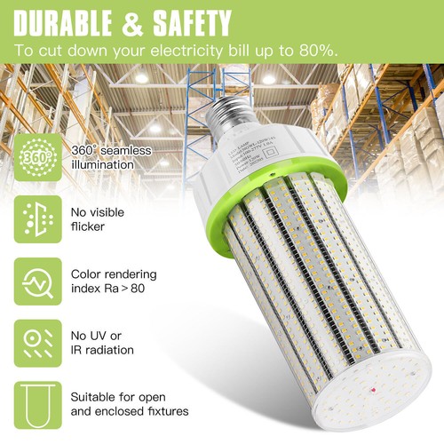 120W LED Corn Light Bulbs E39 Replace 450W Metal halide/HPS High bay Light 5000K - Picture 4 of 10