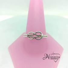 Sterling Silver Double Band Love Knot Ring, 2.4g, Size 12, 7.8 mm Tall