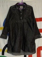 Polo Ralph Lauren Denim Dress Girls 6 Black Long Sleeve Shirt Snap