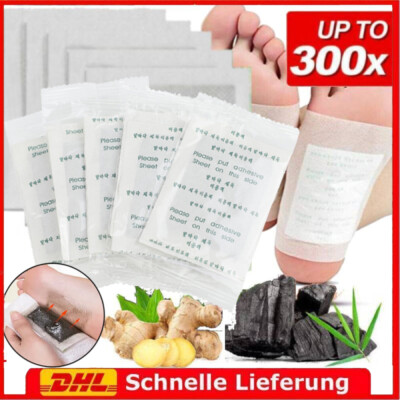 300Stk. Detox Fußpflaster Fuß Pflaster Fußpflege Entgiftungspflaster Füße Bambus