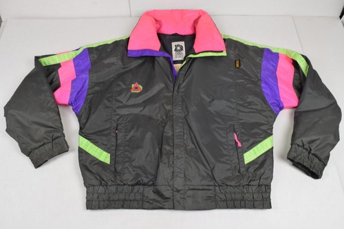 Vintage Ski Jacket Advanced Degree Gorpcore Size L 80s Fluorescent Color Accents