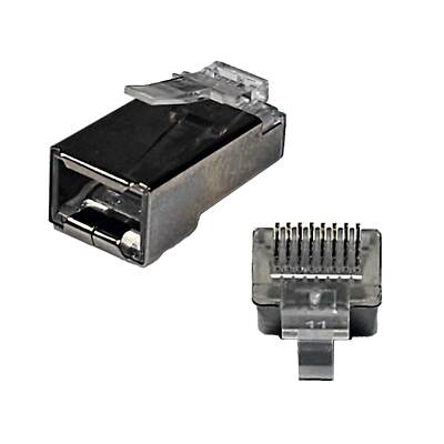 CAT5e/CAT6 RJ45 8P8C Pass Through Modular Plug shielded connector, 100pcs