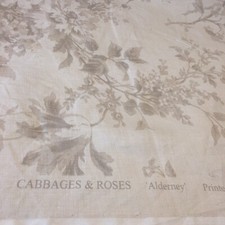  BESPOKE CABBAGES AND ROSES ALDERNEY GREY FABRIC INTERLINED CURTAINS