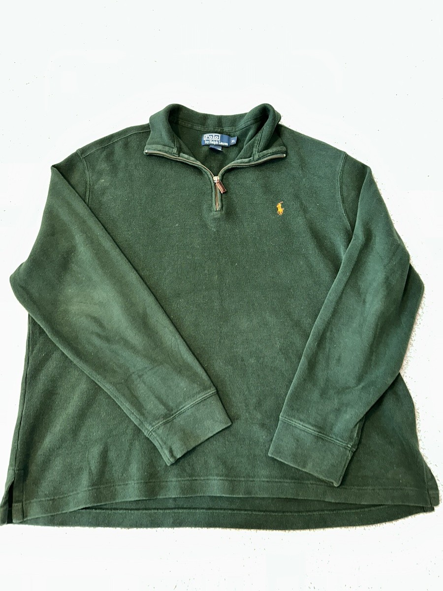 Vintage 90s Polo Ralph Lauren XL green orange Pony Quarter Vintage 90s Polo Ralph Lauren XL green orange Pony Quarter