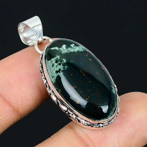 Pendentif en argent sterling 925 fait à la main avec pierre précieuse