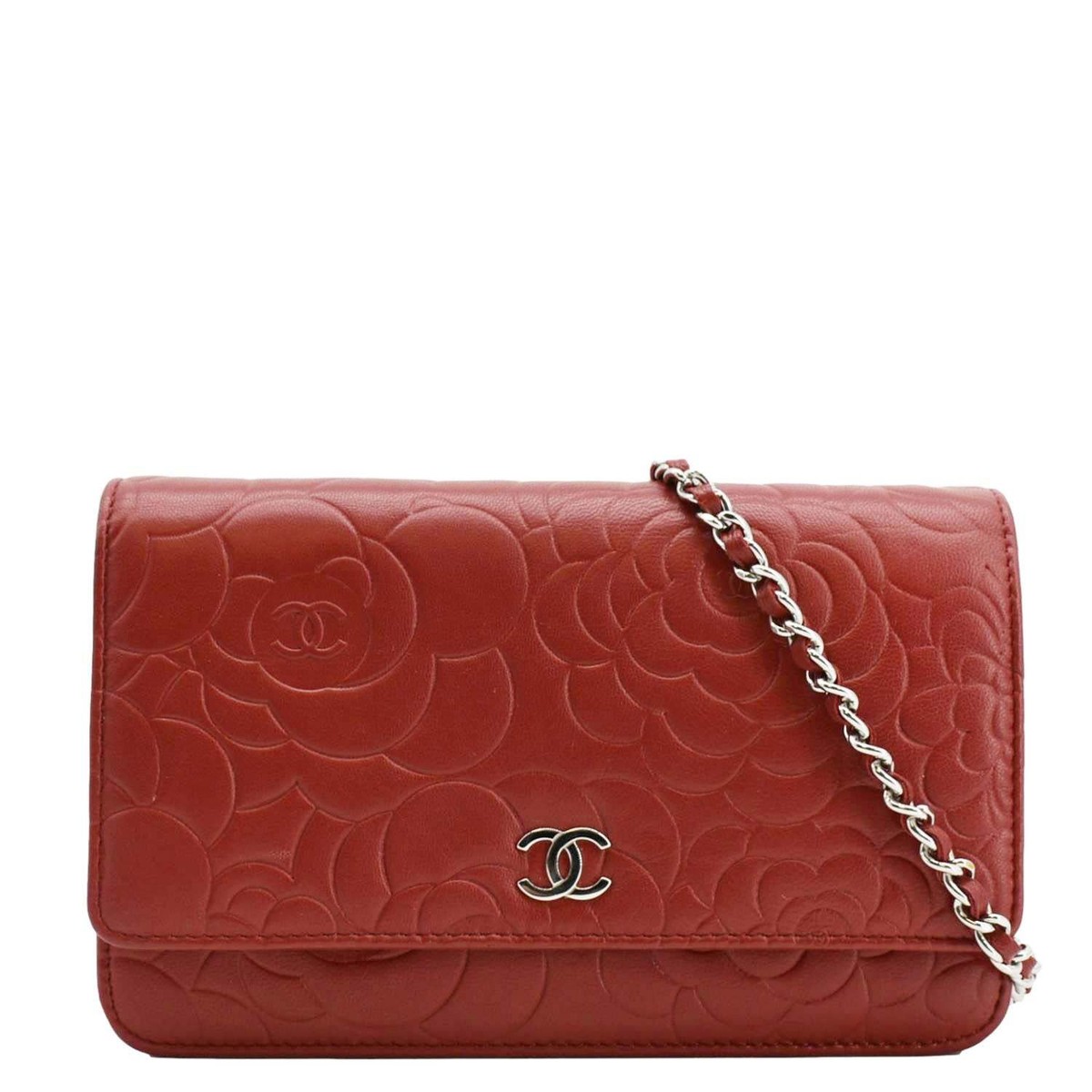 CHANEL　バッグ　 レッド CHANEL Camellia Wallet On Chain Leather Crossbody Bag Red | eBay