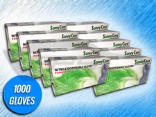 SUNNYCARE BLUE NITRILE GLOVES - 8803 (LARGE) - CASE OF 10 BOXES (100/BOX)