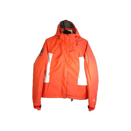 Giacca da sci Salomon donna Adventex taglia large arancione scuro teal full zip con cappuccio