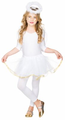 Tutu Rock Engel Prinzessin Mädchen weiß m Glitzer Weihnachten Karneval