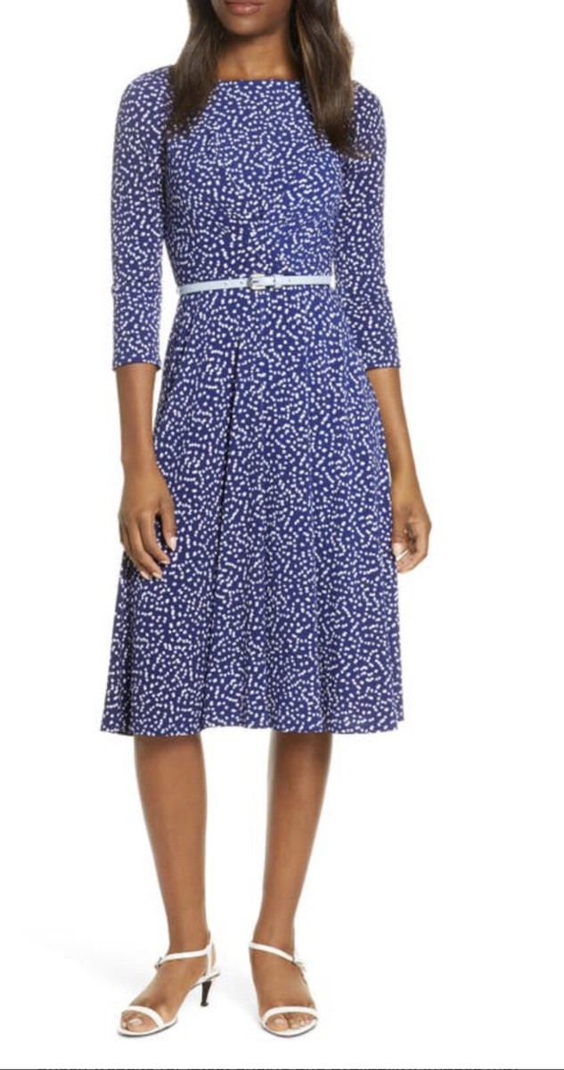 HARPER ROSE - Belted A-line Dress In Navy $138 Size 14 Medium | eBay