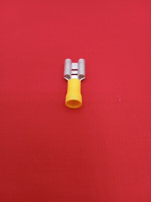 (15Pcs) Yellow Female 12-10Ga AWG VINYL 3/8'' Insulated Female Spade Connector