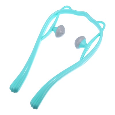 1Pcs Handheld Neck Massager with Two Trigger Points for Neck PP TPR Blue Gray