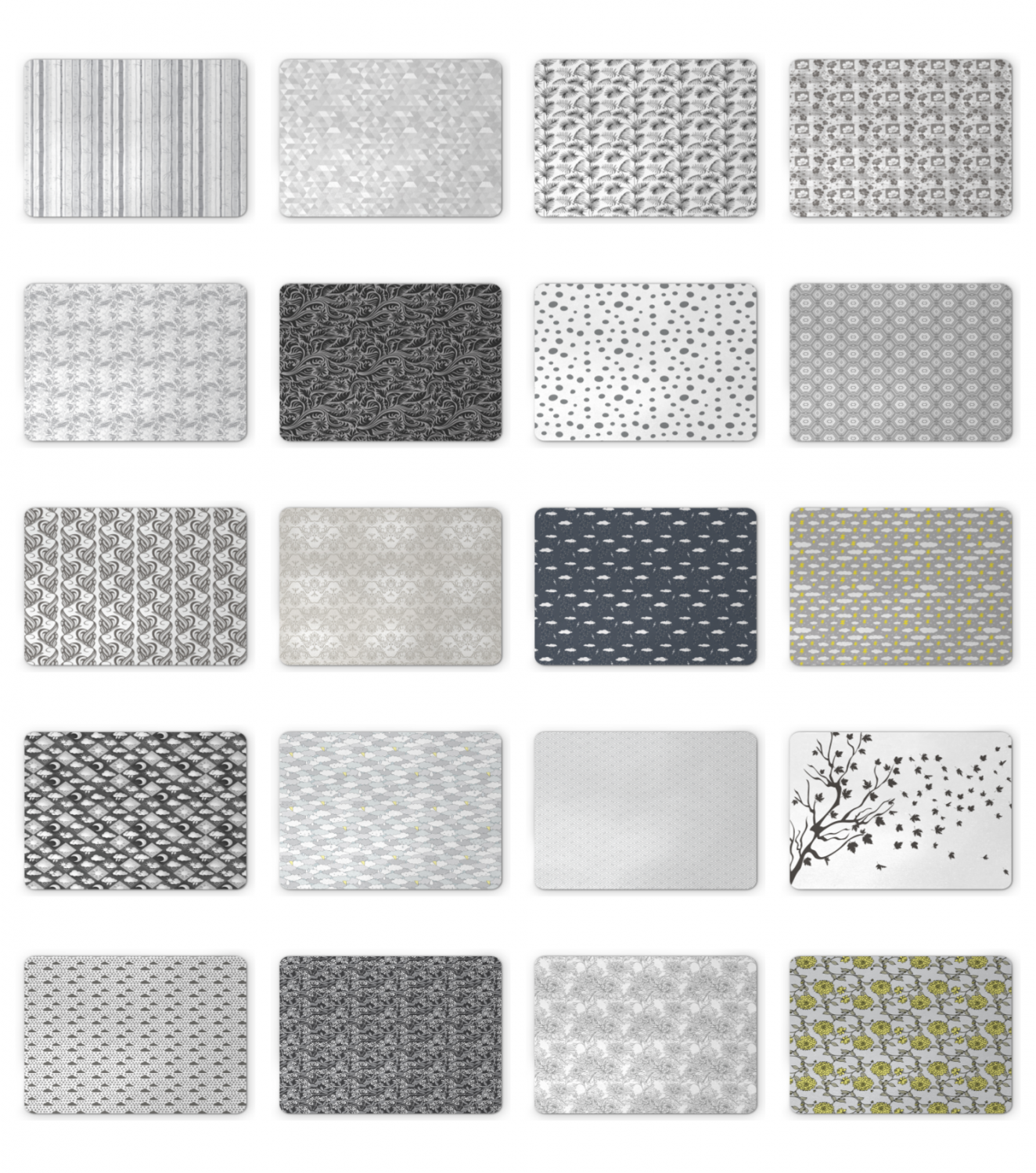 Ambesonne Grey Art Mousepad Rectangle Non-Slip Rubber