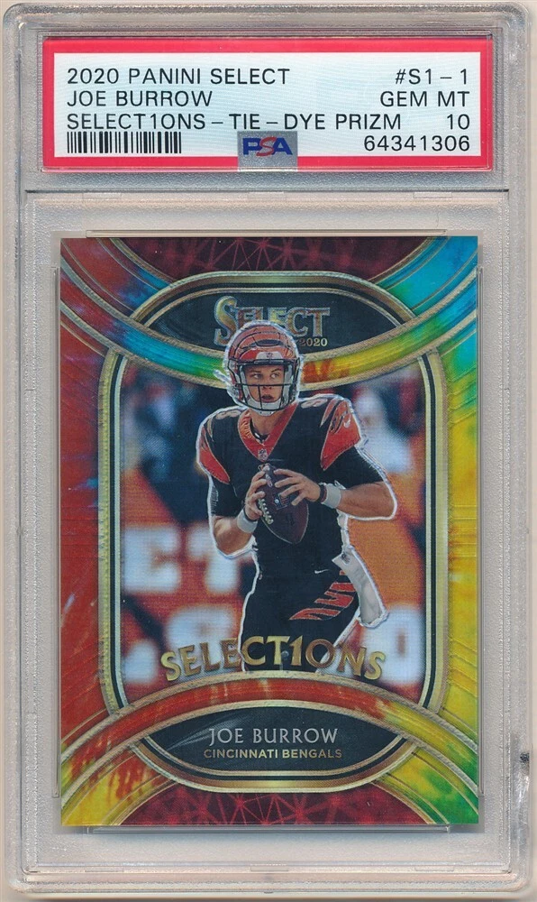 Joe Burrow Panini Select Select1ons #S11 Tie-Dye Prizm