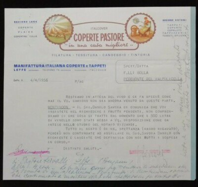 Leffe Shepherd Blankets Spinning Weaving Letterhead 1956 QX2787