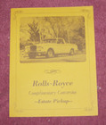 Rare Rolls-Royce Silver Shadow Pickup Estate Pick-Up Brochure /Custom Cars