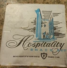 Vintage Federal Glass Co. Hospitality Snack Set, 4 Plates 4 Cups Original Box