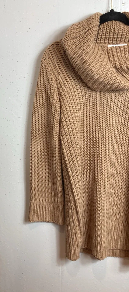 BB Dakota Y2K Chunky Knit Mini Sweater Dress Size S Brown Cowl Neck Boho Cozy - Image 3 of 4