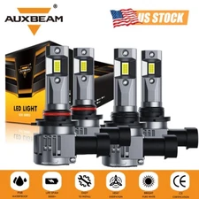 AUXBEAM Canbus 9005 9006 LED Headlight Kit Bulb 6500K High Low Beam Super White