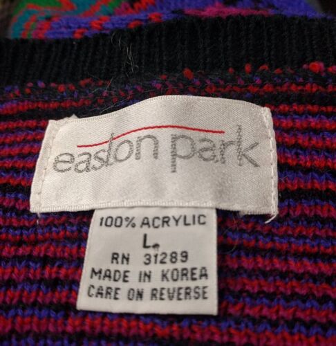 Nuevo suéter de acrílico multi geométrico brillante años 80 Easton Park para mujer talla L - Imagen 4 de 6
