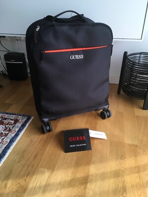 Guess Koffer Arlen Kabinenkoffer Schwarz Polyester 18  8 Wheel Spinner 1800 Gram