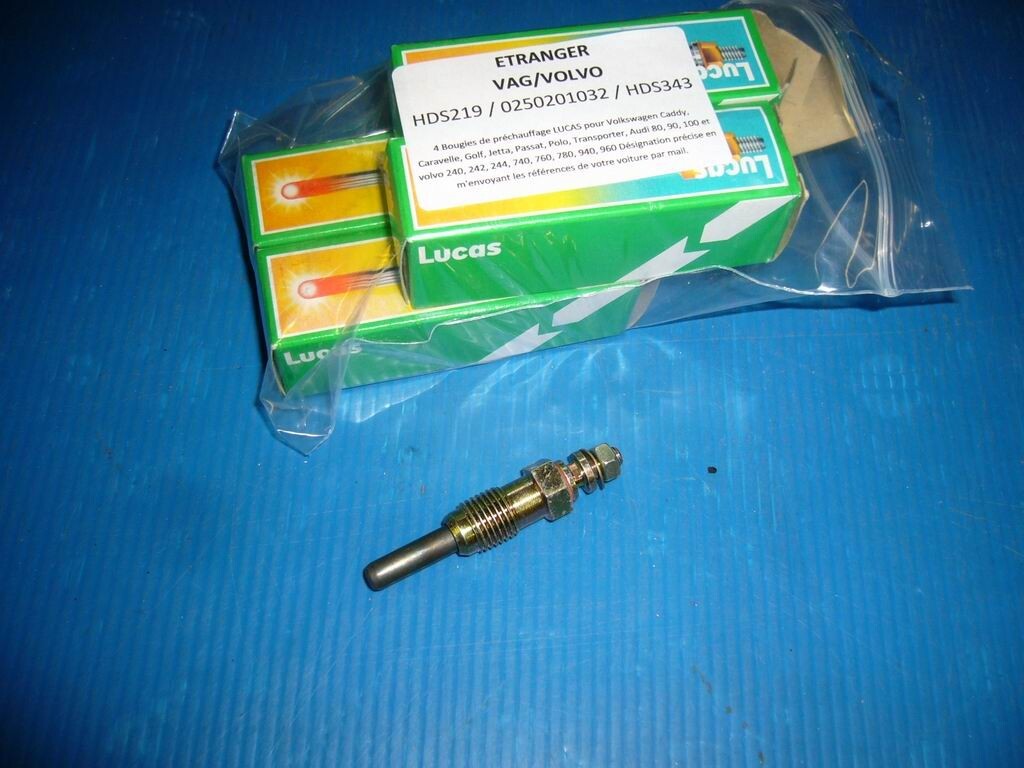 4 Bougies de préchauffage Lucas pour Volkswagen Caddy Jetta Passat moteur diesel tdi