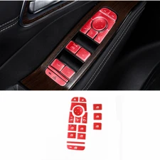For Nissan Rogue 2021-2025 Red Car Window Lift Lock Switch Button Sticker Trim