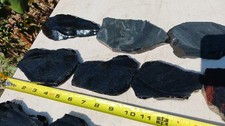 100 inches of thick cut obsidian slabs for Percussion Flint Knapping Lot A