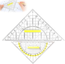 2 Stück Geodreieck mit Griff, Geodreieck Groß & Klein, 20 cm und 14 cm Geodreiec