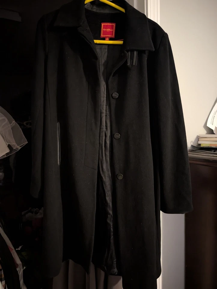 Abrigo negro para mujer Cole Haan talla 8 lana cachemir Foto 2 de 4