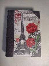 Punch Studio Storage Faux Book Box Magnetic closure Vive la France Eiffel Tower 