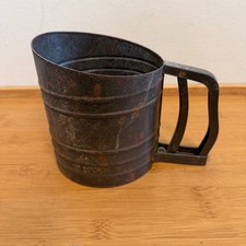 Vintage Metal Rotary Flour Sifter Hand Crank 5.5" Baking Kitchen Primitive Decor