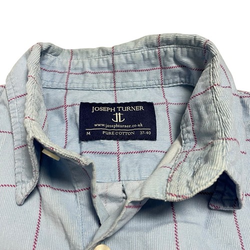 Men’s Joseph Turner Corduroy Check Shirt Size Medium Blue 37-40” - Picture 4 of 9