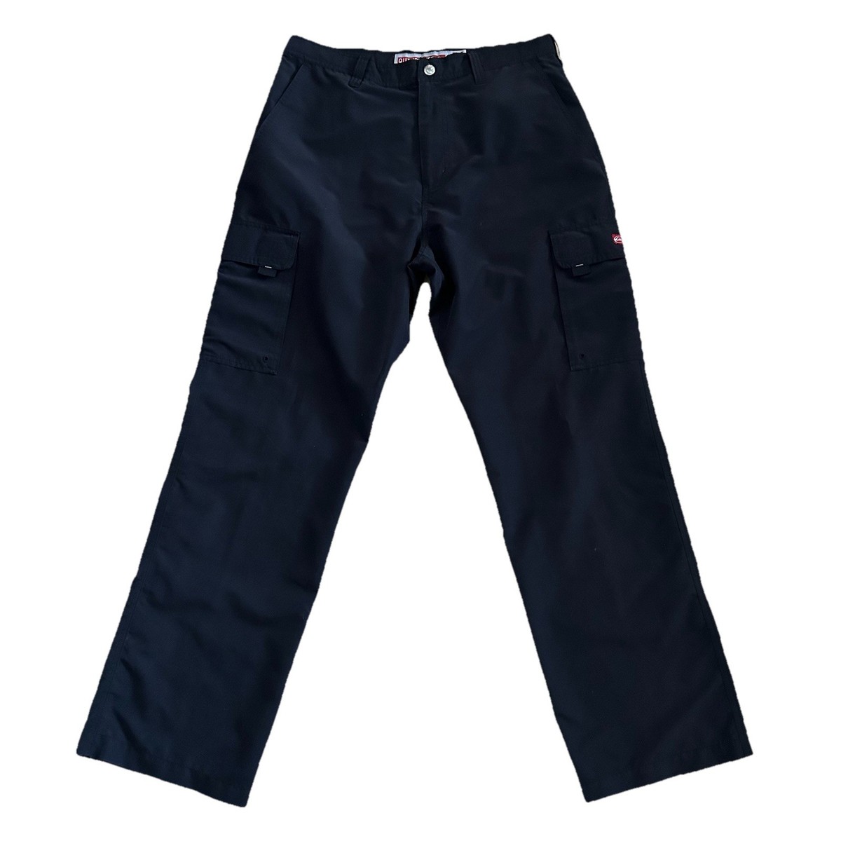 Vintage Quiksilver Men’s Logo Cargo Baggy Pants Skate Lightweight Black Sz 34 View 2