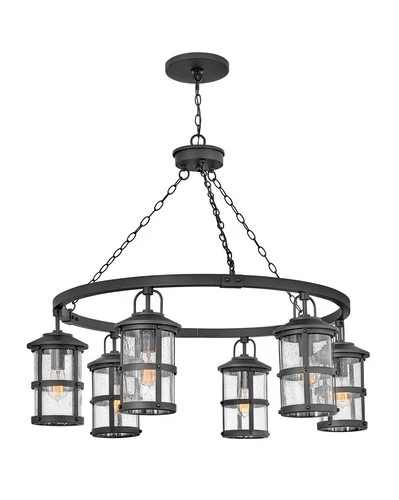 Hinkley Lighting 2689-LL Lakehouse 120v 6 Light 42"W Open Air - Black - Picture 1 of 9