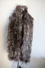 100% Real fox fur scarf /natural gray neck wrap / fur cape/shawl  170*20cm