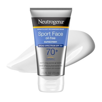 Neutrogena Sport Face Sunscreen SPF 70+, 2.5 Fl Oz (Pack of 1), White