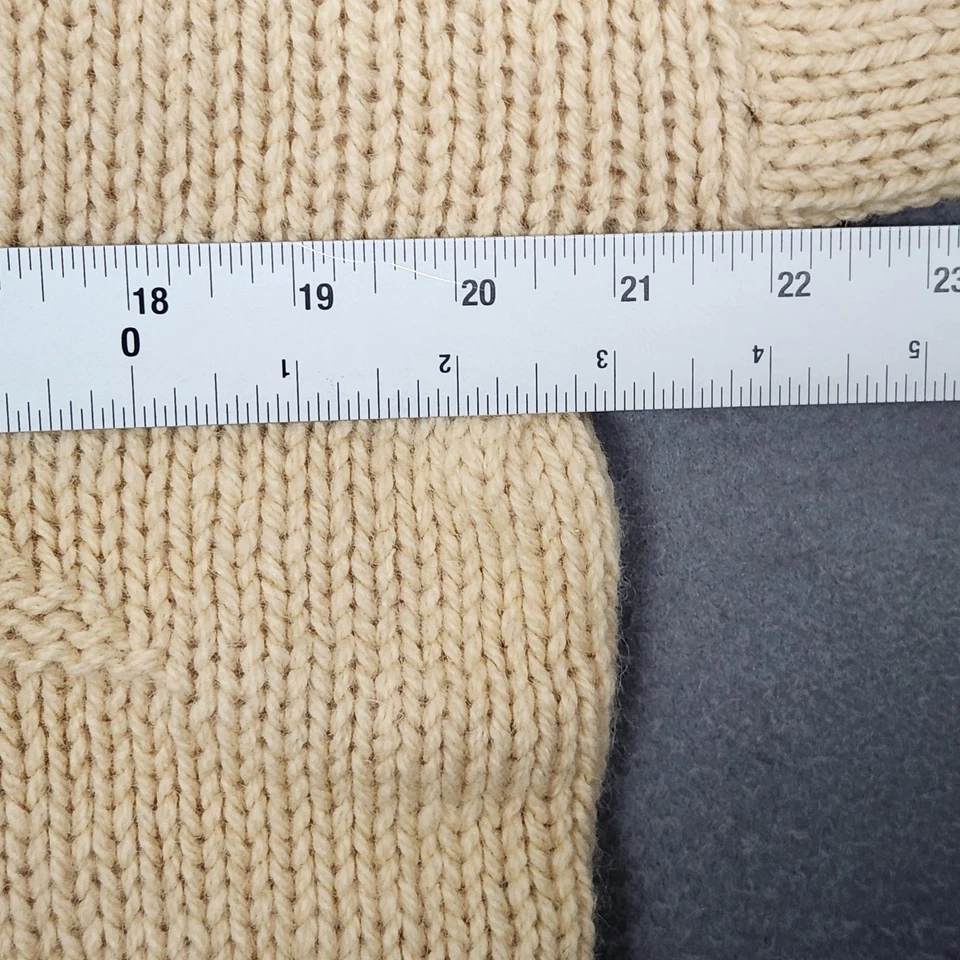 VINTAGE VAN HEUSEN Sweater Mens Medium Yellow Crew Neck Wool Blend MADE IN USA - Image 3 of 4