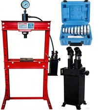 Werkstattpresse 20T Hydraulikpresse mit 2Pumpen +Druckstück Treibsatz 10-tlg