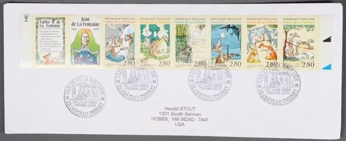 MayfairStamps France FDC 1995 Fables of la Fontaine Strip First Day Cover aaw_34